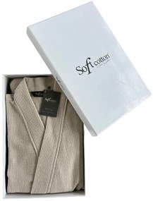 Halat de casă gofrat unisex PIQUE S Bej deschis / Light beige