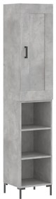 3200325 vidaXL Dulap înalt, gri beton, 34,5x34x180 cm, lemn prelucrat