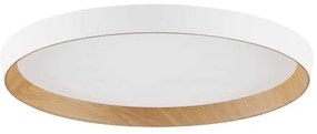 Plafoniera LED design decorativ VOMOS alb/lemn D-40cm