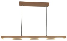 Lustra LED rustica fabricata manual din lemn OKIO 4L