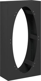 vidaXL Suport pentru lemne de foc negru Oțel laminat la rece