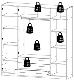 Șifonier alb 196x200 cm Sprint – Tvilum