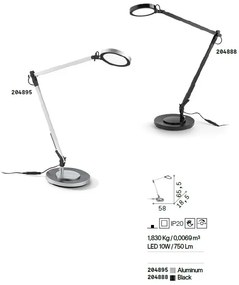 Lampa LED de birou / masa moderna cu brat articulat FUTURA TL NERO