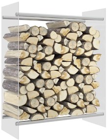 vidaXL Rastel lemne de foc transparent 80x35x100 cm sticlă securizată