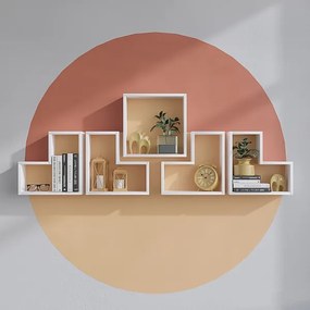 SET 5x etajeră de perete ELITRA albă