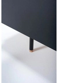 Comodă neagră/în culoare naturală joasă din lemn de stejar 176x100 cm Fina – Gazzda