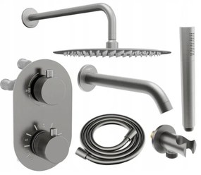 Mexen Kai DR70 set baie-duș îngropat cu duș fix de 30 cm, grafit - 77602DR70301-66