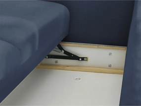 Canapea albastră extensibilă/cu spațiu de depozitare 265 cm Ezechiel – Bobochic Paris