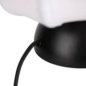 Lampă de masă Japandi neagră cu abajur alb - Nori