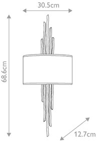 Aplică SPYRE 2xE14/60W/230V gri Hinkley