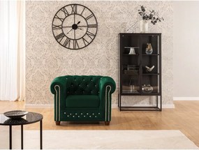 Fotoliu verde chesterfield cu tapițerie din catifea York Blik – Ropez