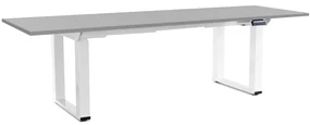 Masă înălțime reglabilă OfficeTech Strong 240 x 80 cm, picioare albe, gri deschis