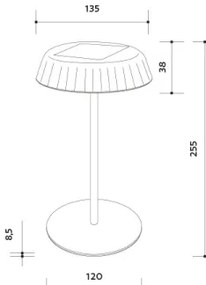 Lampă LED reîncărcabilă solară de masă de exterior VIVIEN LED/3W/5V 2700K IP54 negru