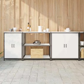 vidaXL Set de depozitare pentru bucătărie 3 pcs Alb 240 x 50 x 92 cm
