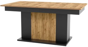 Masă sufragerie Stuart (pentru 8 și mai multe persoane) (Negru + Stejar craft auriu). 1101309