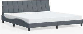 vidaXL Cadru de pat fără saltea, Hanko, gri închis, 200x200 cm, catifea