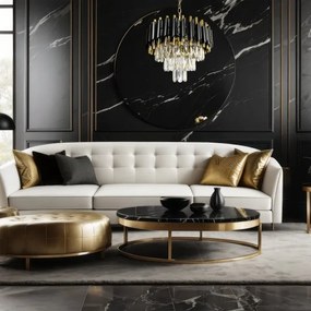 Lustră pe lanț CRISTAL 5xE14/40W/230V auriu/negru