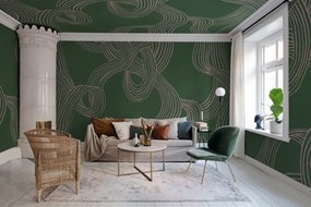 Tapet Stripes Repeatable, Green, Rebel Walls