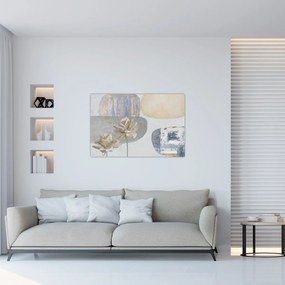 Tablou - Pictură flori și texturi (90x60 cm)