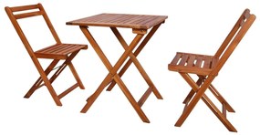 vidaXL Set mobilier bistro pliabil, 3 piese, lemn masiv de acacia