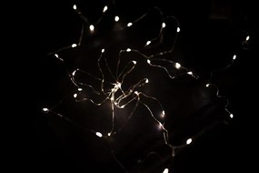 Sârmă argintie LED de Crăciun - 40 LED-uri, alb cald
