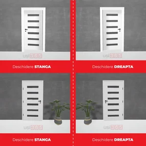 Usa de interior cu luminator cu geam si supra lumina Alb, 501- 1000, 700, 1201 - 1700 x 2080, Nu, Clara