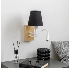 Lampă LED de perete Brilagi NUBILA WOOD 1xE27/25W/230V + LED/3W stejar/negru