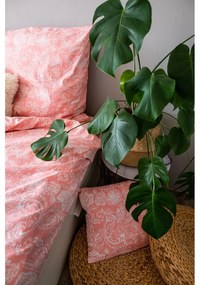 Lenjerie de pat roz din bumbac pentru pat de o persoană 140x200 cm LP Dita Pink Blossom – Cotton House