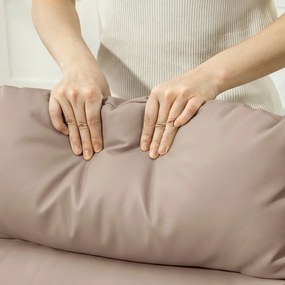 HOMCOM Fotoliu Reclinabil 160° cu Suport pentru Picioare, din Piele PU, Lemn și Oțel, 65x89x100 cm, Maro Deschis | Aosom Romania