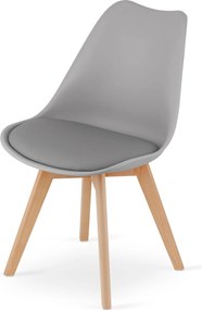 OFERTA Scaun gri deschis BALI MARK cu picioare din fag calitatea a II-a