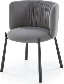 Scaun K531, gri/negru, stofa catifelata/metal, 60x58x76 cm