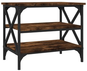 vidaXL Masă laterală, stejar fumuriu, 55x38x45 cm, lemn prelucrat