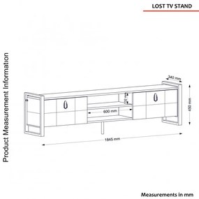 Comoda TV Lost Walnut-Negru