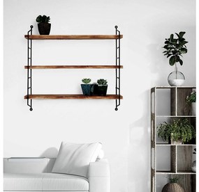 Raft decorativ de perete Duvelo 6 (Nuc + negru) . 1093672