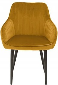 Set de 2 scaune elegante, tapitate Turin galben mustar