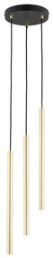 Emibig Selter Gold lampă suspendată 3x8 W negru-auriu 1332/3PREM