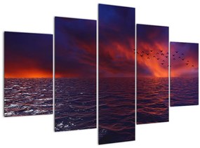 Tablou cu mare și păsări (150x105 cm)