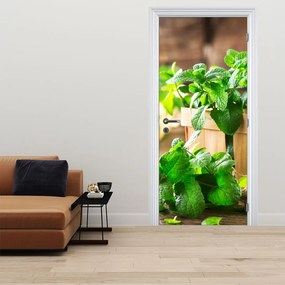 Fototapet pentru ușă - Menta proaspătă (95x205cm)