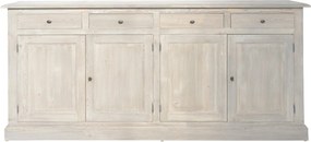 Comodă lemn masiv joasă Heritage 4 uși, 220 × 48 × 100 cm