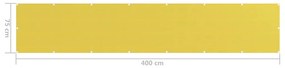 Paravan pentru balcon, galben, 75 x 400 cm, HDPE Galben, 75 x 400 cm