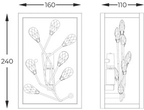 Aplică Zuma Line W0578-01A-B5TF SPRING 1xG9/33W/230V negru/auriu