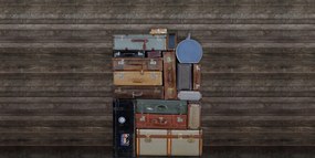 Tapet Stacked Suitcases, Pile, repetitiv, Rebel Walls