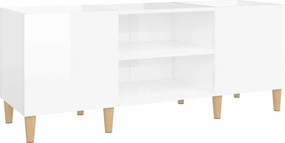 vidaXL Dulapuri pentru discuri alb lucios 121x38x48 cm, lemn prelucrat