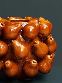 Vaza portocalie, din ceramica, Pear