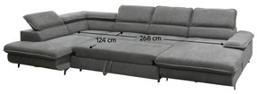 Set canapea în formă de U, gri, stânga, MANTY U