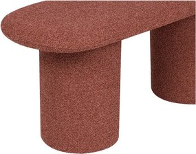 Bancă cărămizie capitonată cu tapițerie din țesătură bouclé Rull – noo.ma