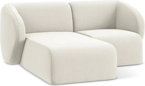 Colțar bej cu tapițerie din catifea (cu colț pe partea stângă/cu șezlong) Lani – Makamii