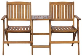 42654 vidaXL Bancă de grădină pliabilă cu măsuță, 140 cm, lemn masiv acacia