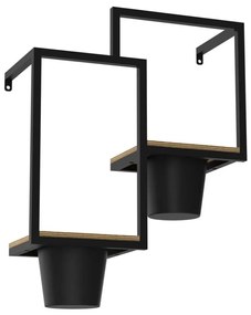 Ghiveci de flori de perete 46x36 cm negru