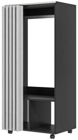 HOMCOM Dulap penderie Dulap de Depozitare Mobil cu cortină, Panouri de Particule, tijă suspendare, negru | Aosom Romania